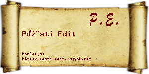 Pásti Edit névjegykártya